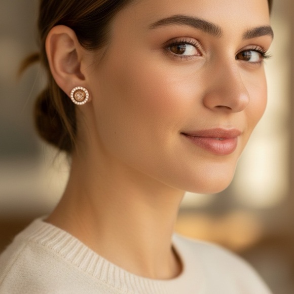 NWT Coach Gold Halo Stud Earrings - Picture 6 of 7